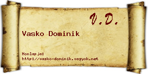 Vasko Dominik névjegykártya
